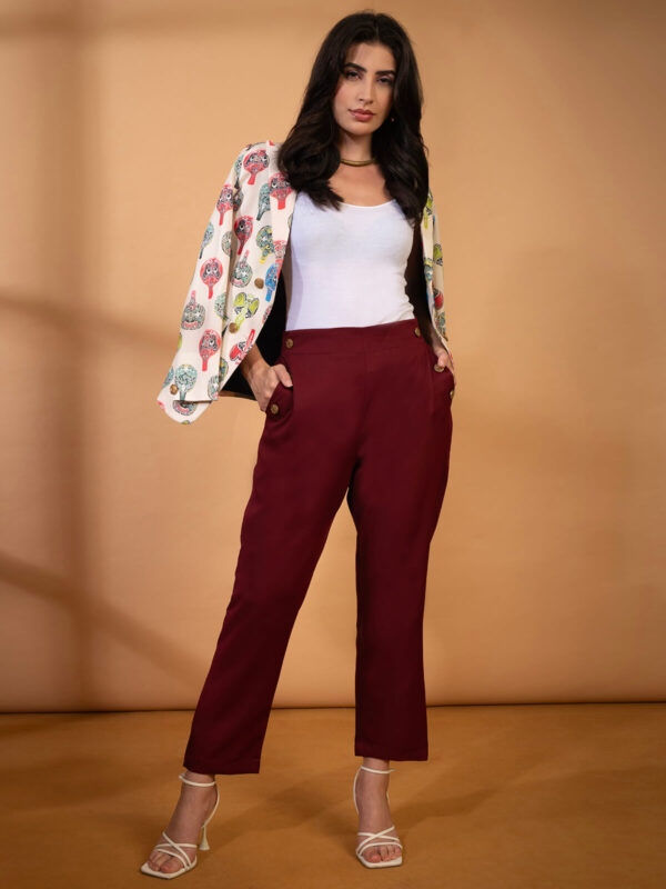 Mahroon Trendy Ravishing Trouser