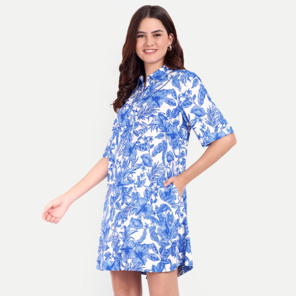 Linen blue dress - Image 2