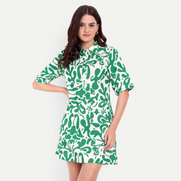 Green linen dress - Image 3