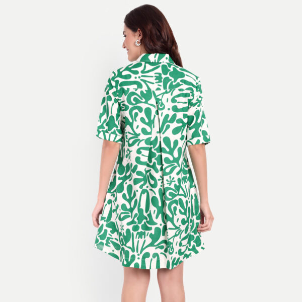 Green linen dress - Image 4