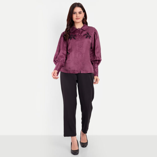 Maroon Cotton Silk Shirt