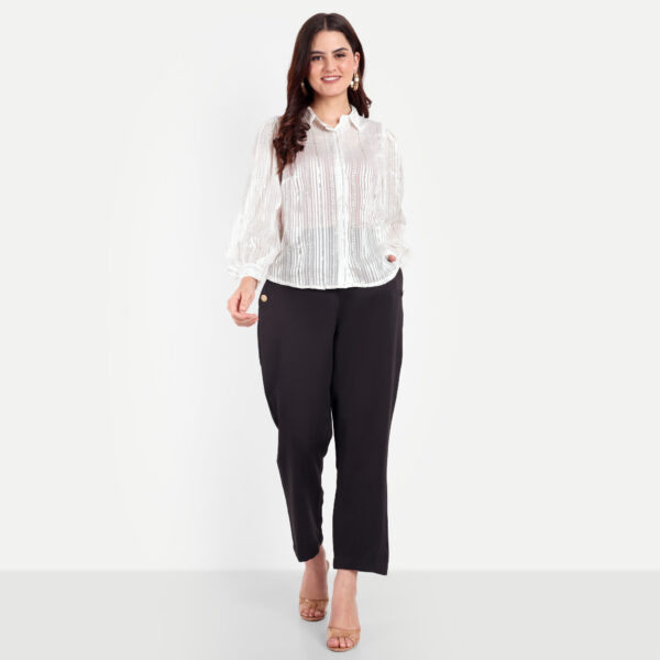 White Georgette Sequence Shirt