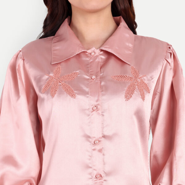 Pink Satin Shirt - Image 2