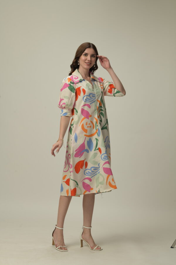 Cotton Floral Dress - Image 4