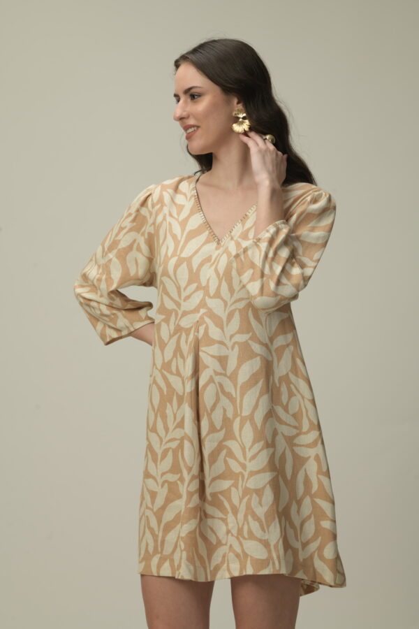 Brown Linen Dress - Image 2