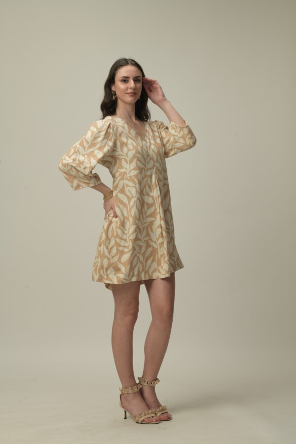 Brown Linen Dress - Image 3