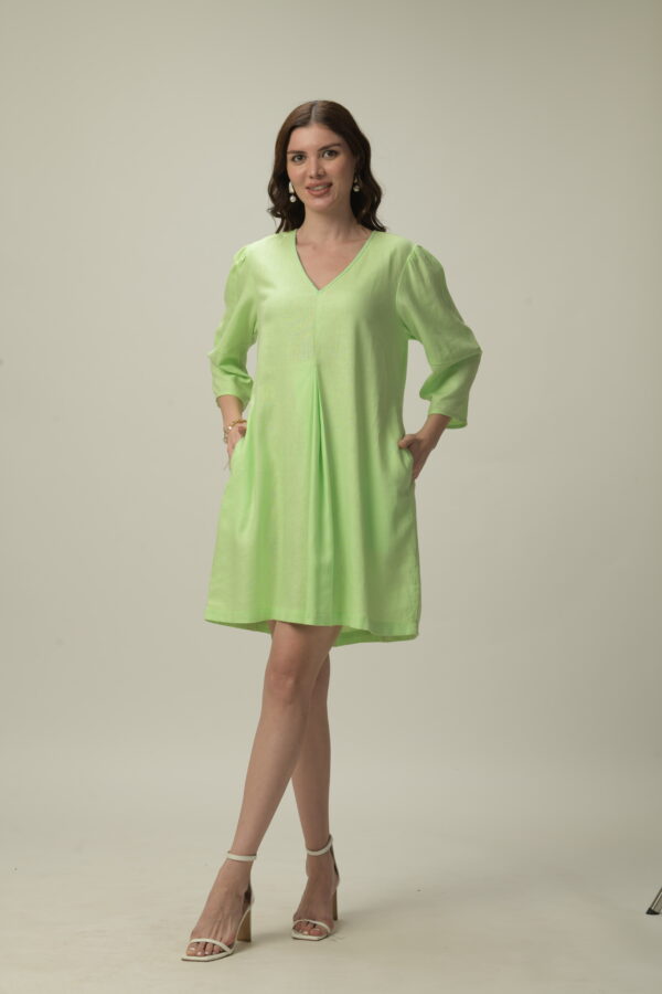 Green Linen Dress