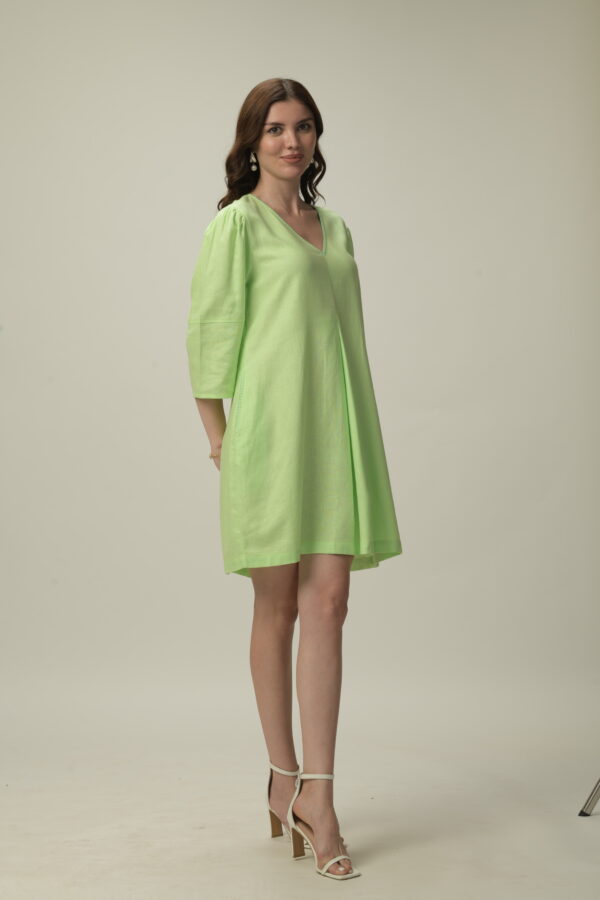 Green Linen Dress - Image 3