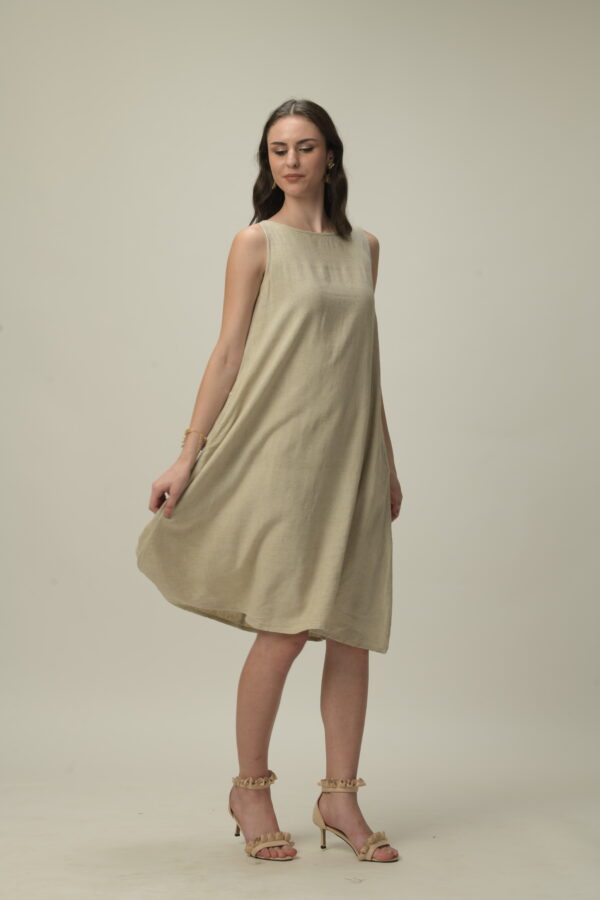 Linen Natural Dress - Image 3