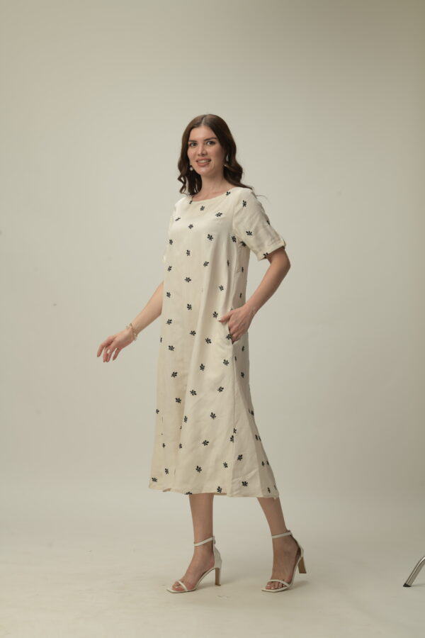 White Linen Dress - Image 3